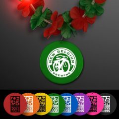 LED Christmas Hawaiian Lei Party Necklace With Medallion