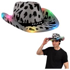 LED Cow Print Hat With Black Band
