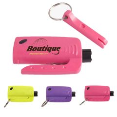 LED Keychain Hammer Escape Window Breaker Seatbelt Cutter