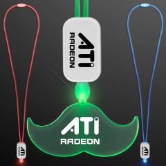 LED Lanyard With Acrylic Mustache Pendant