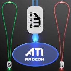 LED Neon Lanyard With Acrylic Oval Pendant
