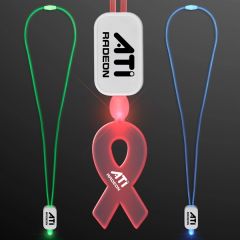 LED Neon Lanyard With Acrylic Ribbon Pendant