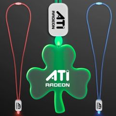 LED Neon Lanyard With Acrylic Shamrock Pendant