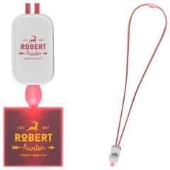 LED Neon Lanyard With Acrylic Square Pendant