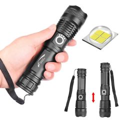 LED Outdoor Zoomable Tactical Rechargeable Flashlight Torch