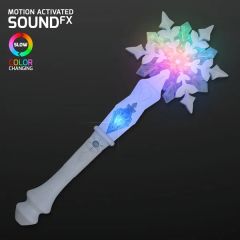 LED Snowflake Wand Toy With Magic Sounds