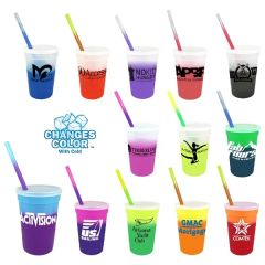 Mood 17 Oz Stadium Cup/Straw/Lid Set