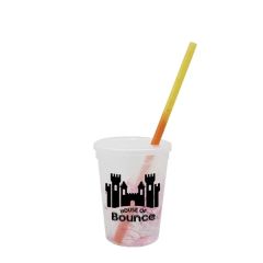 Mood 12 Oz Rainbow Confetti Cup/Straw/Lid Set