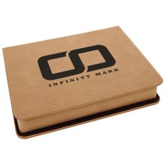Light Brown Leatherette 4-Piece Wine Tool Set