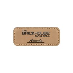 Light Brown Leatherette Badge W/ Magnet