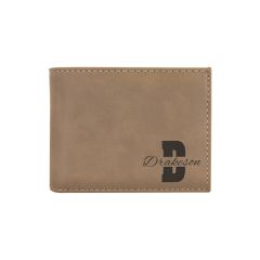 Light Brown Leatherette Bifold Wallets With Flip ID