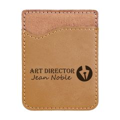 Light Brown Leatherette Phone Wallet
