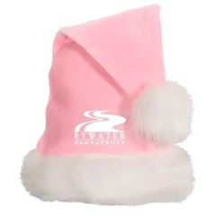Light Pink Santa Hats W/ White Plush Trim