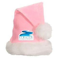 Light Pink Santa Hats W/ White Plush Trim