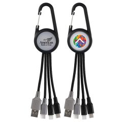 Light Up 3-In-1 Carabiner Duo Charging Cable