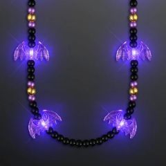 Light Up Bats Halloween Beads Necklace