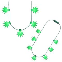 Light Up Cannabis Party Necklace, 7 Leaves