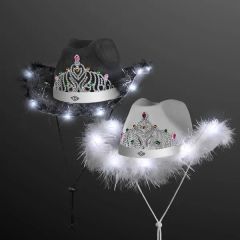 Light Up Cowgirl Hat With White Band