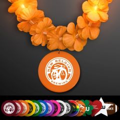 Light Up Orange Lei With Medallion