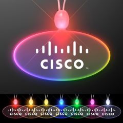 Light Up Promotional Acrylic Oval Necklace With LED