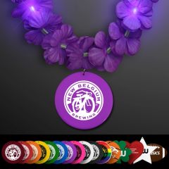 Light Up Purple Lei With Medallion