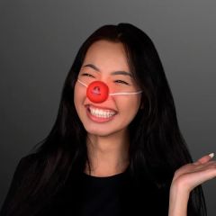 Light Up Red Clown Nose With Blinking Leds