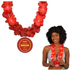 Light Up Red Lei With Medallion