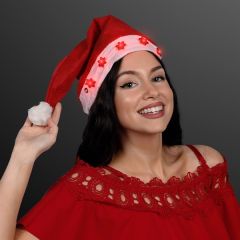 Light Up Santa Hat With Snowflakes
