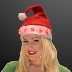 Light Up Santa Hat With Stars