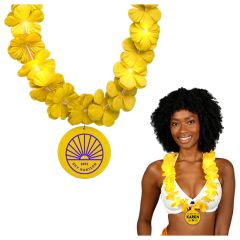 Light Up Yellow Lei With Medallion