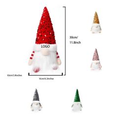 Lighted Christmas Gnome With Sequins For Thanksgiving Gift