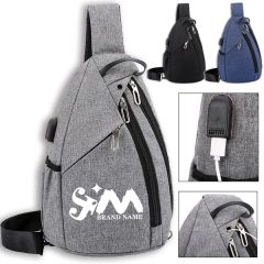 Lightweight Travel Sling Bag Crossbody With USB Charging