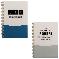 Lino FSC Paper Spiral Binding Vertical Pocket Notebook - A5