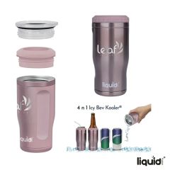 Liquid Fusion Icy Bev Kooler 4-In-1 Double Wall Stainle
