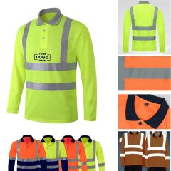 Long Sleeve Reflective Safety Polo Shirts