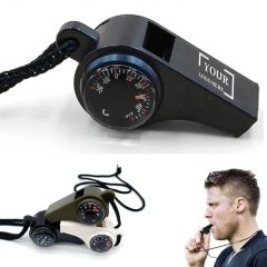 Loud Outdoor Survival Whistles With Compass and Thermometer