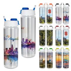 Lumina Full Color 24 Oz Bottle With Pop Up Lid