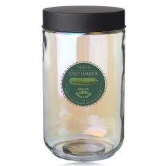 Luminous 50 Oz Iridescent Glass Storage Jars
