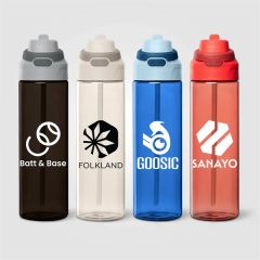 Lynk rPET Flip-Straw Single Wall Bottle - 28 Oz