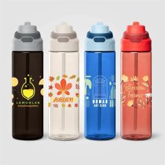 Lynk rPET Flip-Straw Single Wall Bottle - 28 Oz - Colorjet