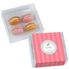 Macaron 4 Pack Champagne & Strawberries Box By Dana's Bakery