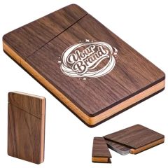 Magnetic Closure Portable Wood Business Card Holders