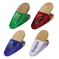 Magnetic Power Memo Clip W/Bamboo Grip 1 1/4 Inch X 3 1/2 Inch