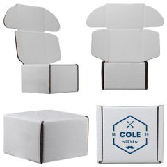 Mailing Box, B-Flute 4 Inch X 4 Inch X 3 Inch - White - A - 048 Sq In