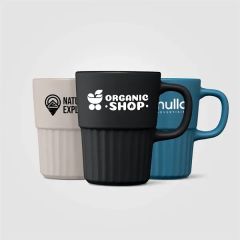 Majesty Ceramic Matte Finish Fluted Mug - 15 Oz - Silkscreen