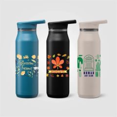 Majesty Recycled Stainless Dual-Lid Bottle - 25 Oz- Colorjet