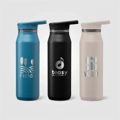 Majesty Recycled Stainless Steel Dual-Lid Bottle - 25 Oz