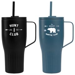 Majesty Recycled Stainless Steel Straw Tumbler - Silkscreen