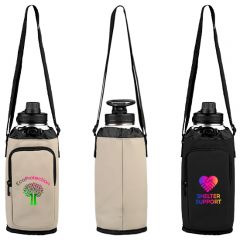 Malmo Recycled Pu Zipper Pocket Bottle Bag - Heat Transfer