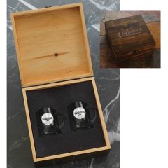 Manhattan 2-Piece Glass Coffee Mug Set In Engraved Box